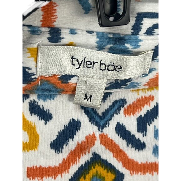 Tyler Boe Aztec Print Button Up Blouse M Multicolor Cotton Blend 3/4 Sleeve Boho - Picture 3 of 6